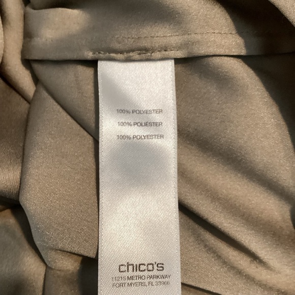 Chico's Button Down Top Size L Brown Long Sleeve - Picture 7 of 7